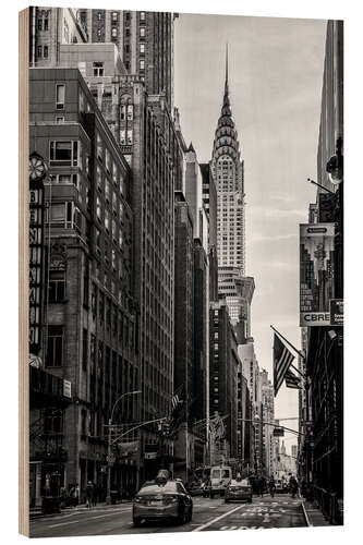 Wood print In the streets of New York