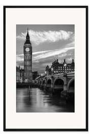 Gerahmter Kunstdruck Abends an der Westminster Bridge
