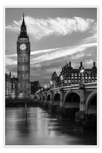 Poster In the evening at Westminster Bridge