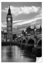 Selvklebende plakat In the evening at Westminster Bridge