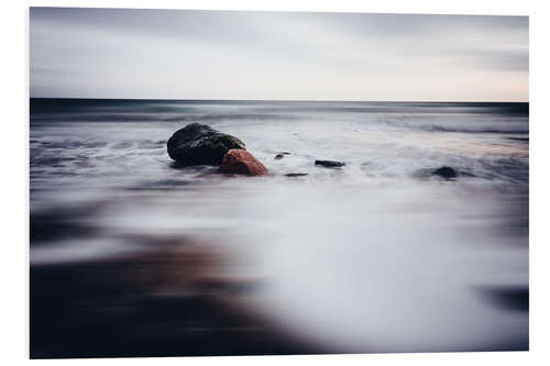 Foam board print Waves and rocks