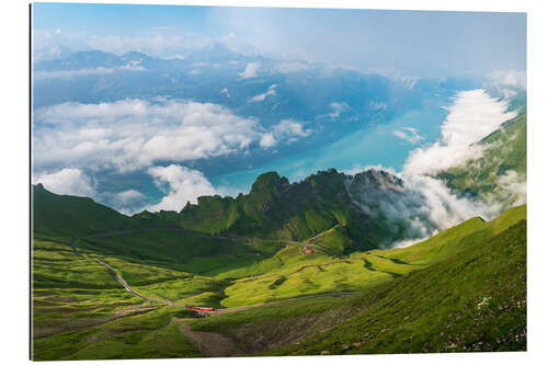 Gallery print Panoramic view from the Brienzer Rothorn with Lake Brienzer