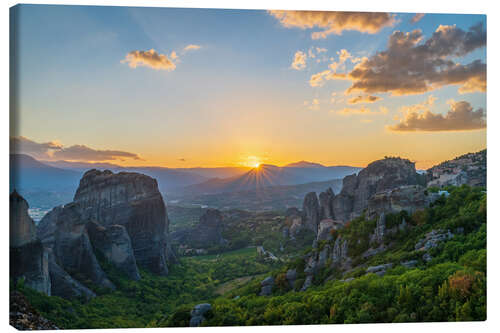 Obraz na płótnie Sunset over Meteora, Greece