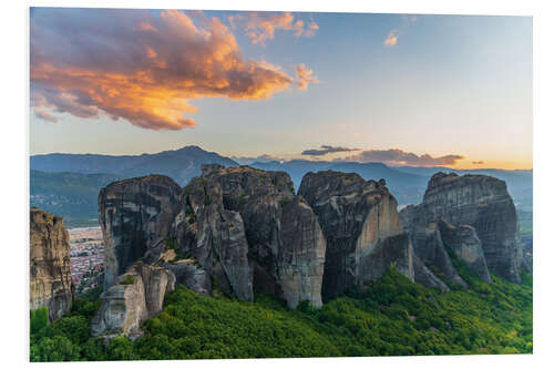 PVC-taulu Colorful clouds over Meteora, Greece