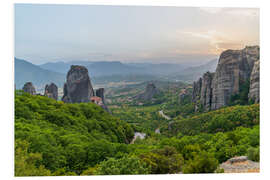 Foam board print View of Meteora, Greece