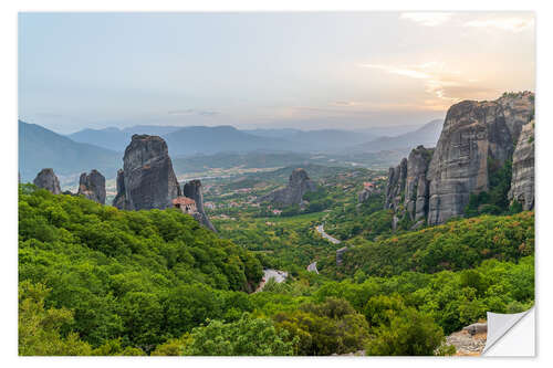 Vinilo para la pared View of Meteora, Greece