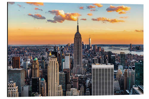 Aluminium print Empire State Building and at sunset, New York