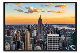 Gerahmter Kunstdruck Empire State Building und bei Sonnenuntergang, New York