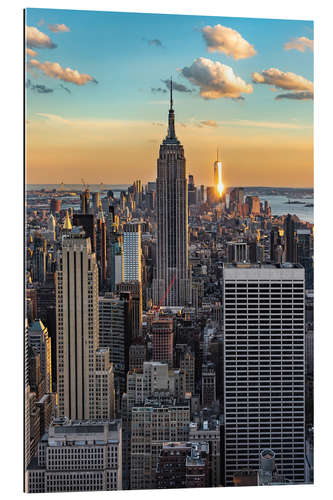 Quadro em plexi-alumínio Empire State Building at sunset, New York