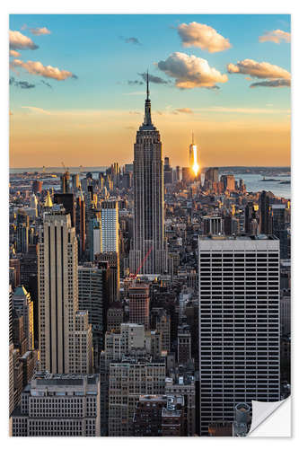 Vinilo para la pared Empire State Building at sunset, New York