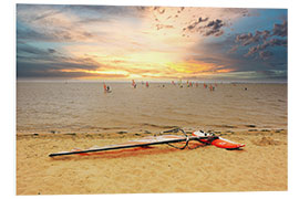 Foam board print Surfing in the sunset