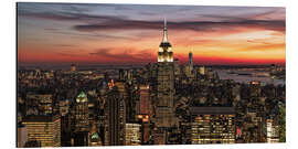 Aluminium print New York City panorama at sunset