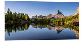 Foam board print Federa lake in den Dolomiten