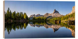 Hout print Federa lake in den Dolomiten