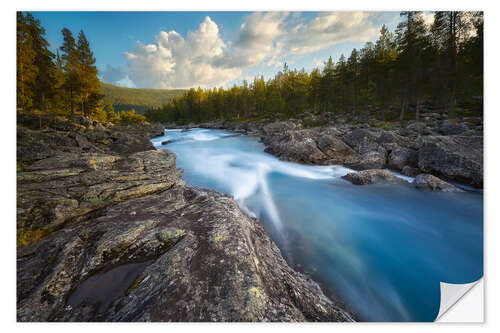 Wall sticker Mountain river among the rocks