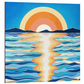 Magnettafel Retro Ozean Sonne