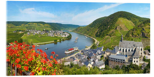 Acrylic print Panorama Beilstein on the Moselle