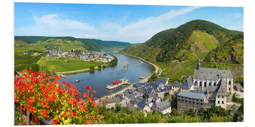 Foam board print Panorama Beilstein on the Moselle