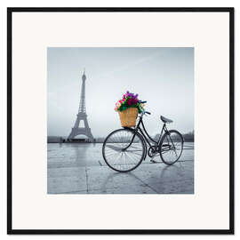 Plakat artystyczny premium w ramie Bonjour Paris