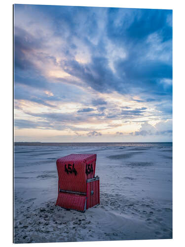 Gallery print Lonely beach chair on the North Sea beach