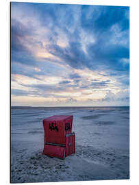Magnettafel Einsamer Strandkorb am Nordseestrand