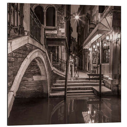 Aluminium print Venice at night