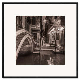 Gerahmter Kunstdruck Venedig bei Nacht