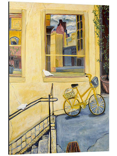 Aluminium print Yellow Bike in Montmartre