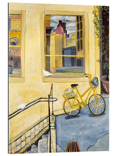 Gallery Print Gelbes Fahrrad in Montmartre