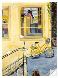 Självhäftande poster Yellow Bike in Montmartre