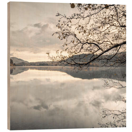 Hout print Derwent water Lake, England