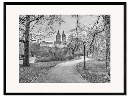 Stampa artistica con cornice Central Park, b/n