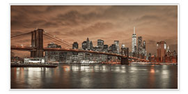 Poster  Brooklyn Bridge over East River - Assaf Frank