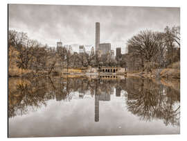 Aluminiumtavla Reflections in Central Park Pond