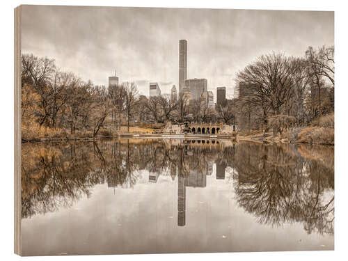 Puutaulu Reflections in Central Park Pond