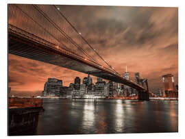 Aluminiumtavla Brooklyn Bridge at dusk