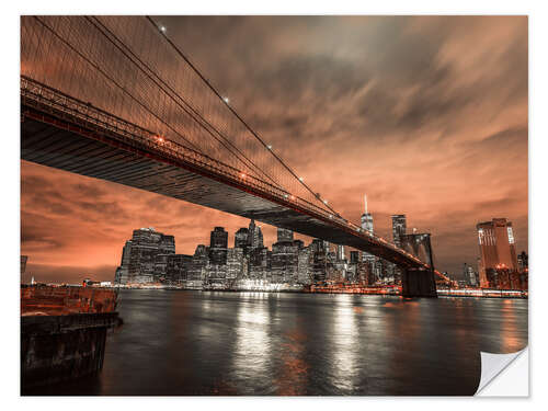 Sticker mural Pont de Brooklyn au crépuscule