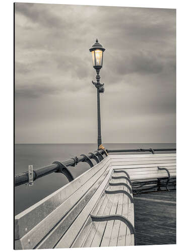 Aluminiumsbilde Eastbourne Pier, b/w