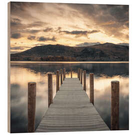 Hout print Derwentwater Lake Pier I