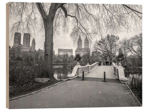 Wood print Bow Bridge Central Park