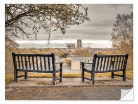 Selvklebende plakat Two benches