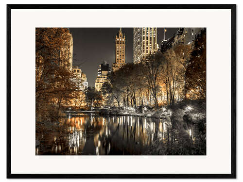 Impresión de arte enmarcada Central park at Night