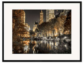 Impression artistique encadrée Central park at Night