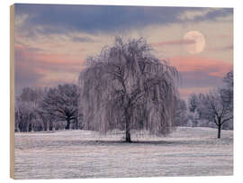 Wood print Snowy Tree