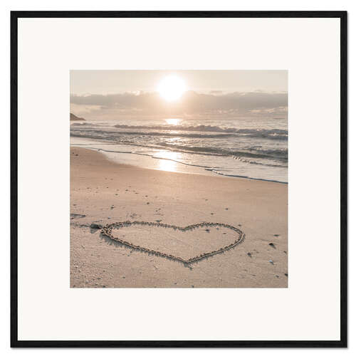 Ingelijste kunstdruk Beach Heart