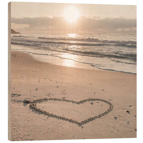 Stampa su legno Beach Heart