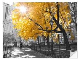 Muursticker Yellow tree in New York I