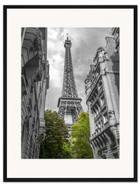 Gerahmter Kunstdruck Grüne Bäume und der Eiffelturm