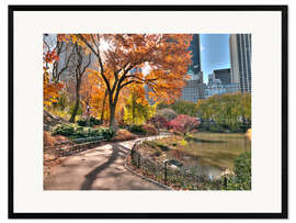 Impressão artística com moldura Central park