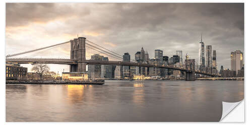 Sticker mural New York Brooklyn bridge